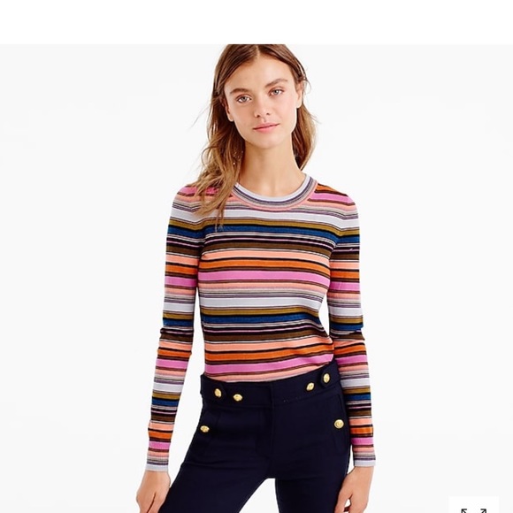 J. Crew Sweaters - J.Crew Rainbow Stripe Merino Wool Sweater Size XL